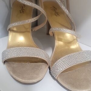 Thalia Sodi Silver and Gold Strappy Heels